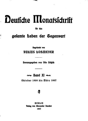 Deutsche Monatschrift für das gesamte Leben der Gegenwart.. by Otto Hoetzsch cover