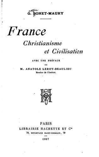 France, christianisme et civilisation by Gaston Bonet-Maury cover