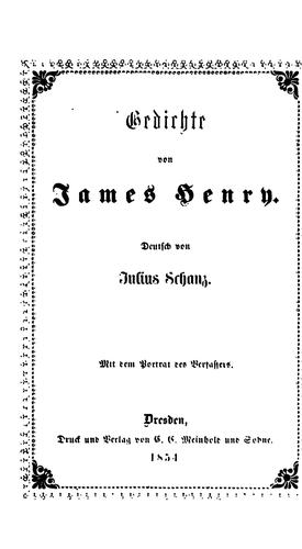 Gedichte. Deutsch von J. Schanz by James Henry cover