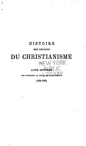 Histoire des origines du Christianisme by Ernest Renan cover