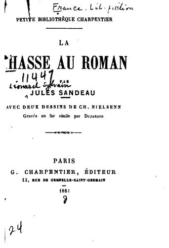 La chasse au roman by Jules Sandeau cover