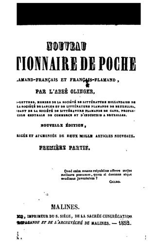 Nouveau dictionnaire de poche flamand-français et français-flamand. 2 pt. [in 1 vol.]