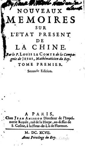 Nouveaux mémoires sur l'état présent de la Chine