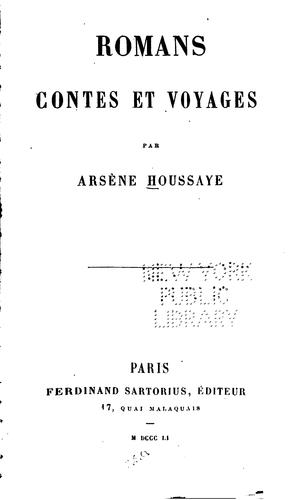 Romans: contes et voyages by Arsène Houssaye cover