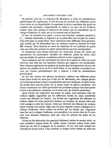 Étude analytique du déplacement infiniment petit d'un corps solide