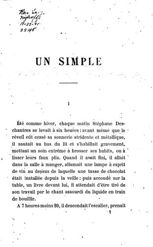 Un simple by Édouard Estaunié cover