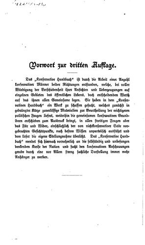 Konservatives Handbuch by Deutsch-Konservative Partei cover