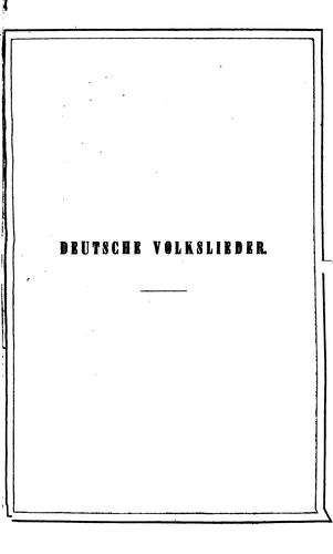 Deutsche Volkslieder: Sammlung by Franz Ludwig Mittler cover