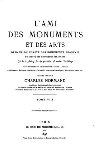 L'Ami des monuments et des arts by Comité des monuments français cover