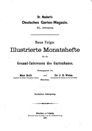 Dr. Neubert's deutsches Garten-magazin by [name missing] cover