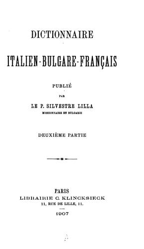Dictionnaire italien-bulgare-français by [name missing] cover