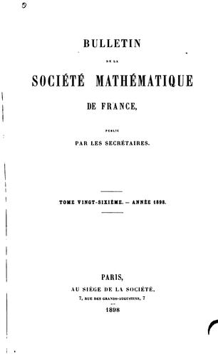 Bulletin - Société mathématique de France by  cover