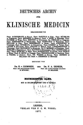 Deutsches Archiv für klinische Medizin by [name missing] cover