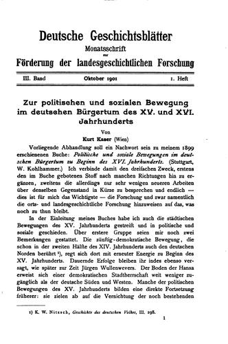 Deutsche Geschichtsblätter by Armin Tille cover