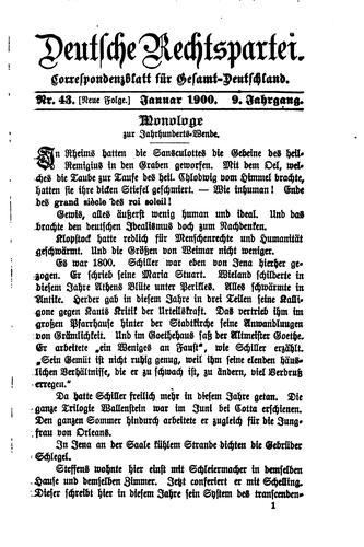 Deutsche Rechtspartei: Correspondenzblatt für Gesamt-deitschland by [name missing] cover