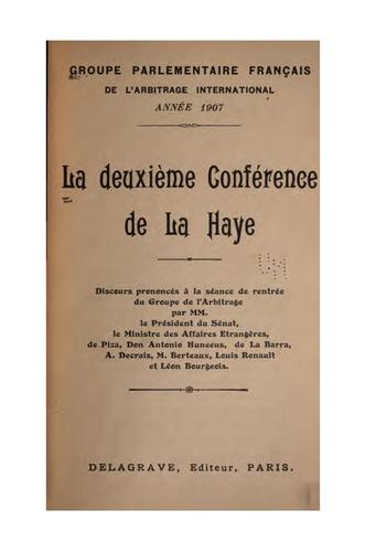 La Deuxième conférence de La Haye by Groupe parlementaire français de l'arbitrage international cover