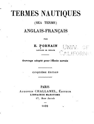 Termes nautiques (sea terms) anglais-franc̜ais by  cover