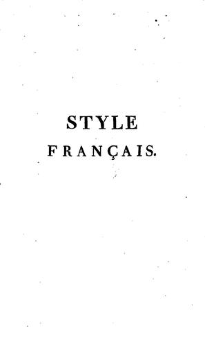 Style Français des meilleurs Auteurs by C. J. Cunninghame cover