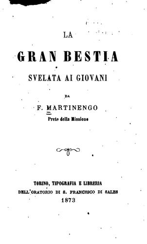 La gran bestia svelata ai Giovani
