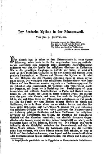Der deutsche Mythus in der Pflanzenwelt by Ludwig Chevalier cover