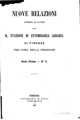 Nuove relazioni intorno ai lavori