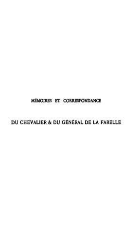 Deux officiers français au XVIIIe siècle: mémoires et correspondance du Chevalier et du Général ... by Simon de La Farelle cover