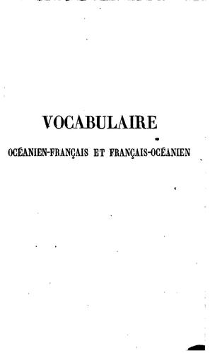 Vocabulaire océanien-français et français-océanien des dialectes parlés aux îles Marquises ... by Boniface Mosblech cover