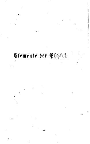 Die Elemente de Physik, Deutsch bearb by Charles François Cabart cover
