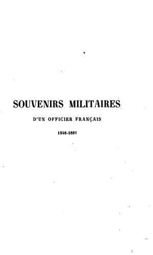 Souvenirs militaires d'un officier français, 1848-1887 by Ch. Duban cover