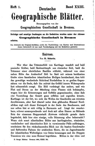 Deutsche geographische Blätter by Geographische Gesellschaft in Bremen cover
