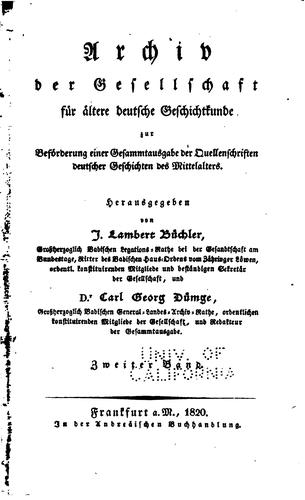 Archiv der Gesellscahft für ältere deutsche Geschichtskunde zur Beförderung .. by Gesellschaft für Ältere Deutsche Geschichtskunde (Germany ) cover
