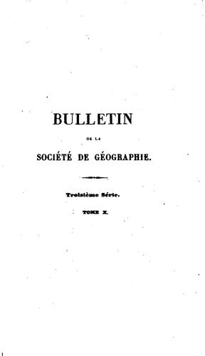 Bulletin de la Société de géographie by Société de géographie (France) cover