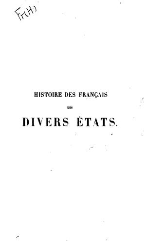 Histoire des Français des divers états aux cinq derniers siècles by Amans Alexis Monteil cover