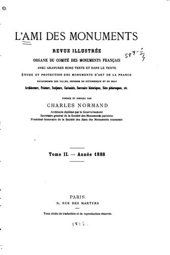 L'Ami des monuments by Comité des monuments français cover