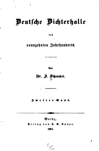 Deutsche Dichterhalle des neunzehnten Jahrhunderts by J. Schenckel cover