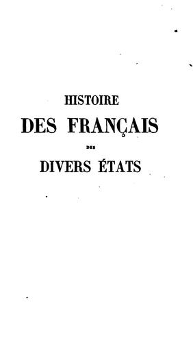 Histoire des Français des divers états: ou, Histoire de France aux cinq derniers siècles by Amans Alexis Monteil cover