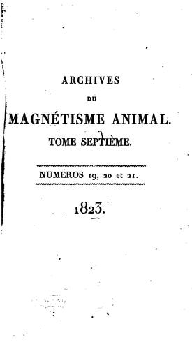Archives du magnétisme animal by Etienne-Félix Hénin de Cuvillers cover