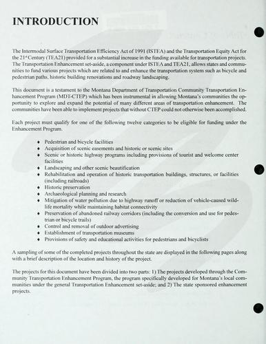 Montana's Community Transportation Enhancement Program
