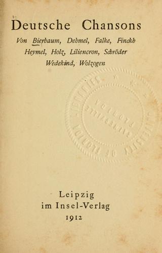 Deutsche Chansons by  cover