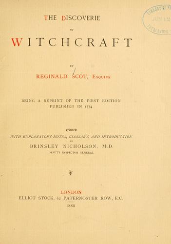 The discoverie of witchcraft by Reginald Scot cover