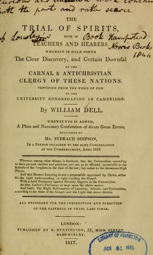 Tryal of spirits