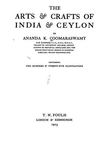 The arts & crafts of India & Ceylon
