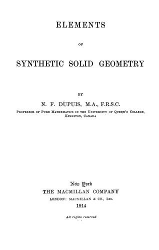 Elements of synthetic solid geometry