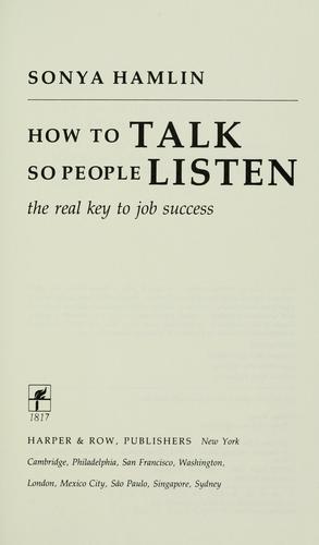 How to talk so people listen