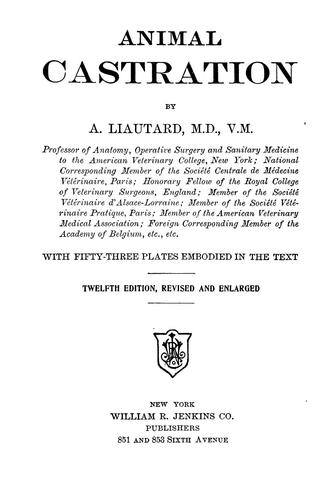 Animal castration by Alexandre François Augustin Liautard cover