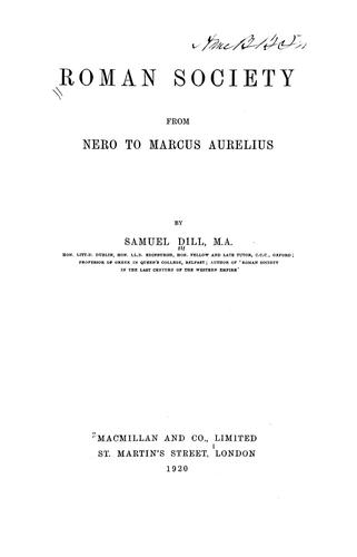 Roman society from Nero to Marcus Aurelius