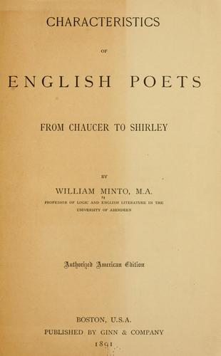 Characteristics of English poets from Chaucer to Shirley