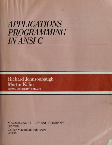 Applications programming in ANSI C
