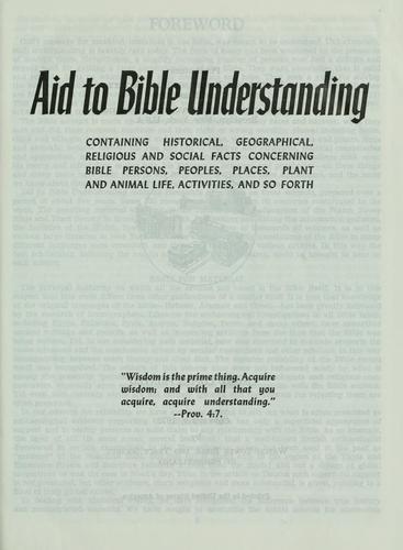 Aid to Bible understanding by Watchtower Bible and Tract Society of New York cover