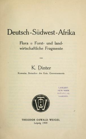 Deutsch-Südwest-Afrika by Kurt Dinter cover